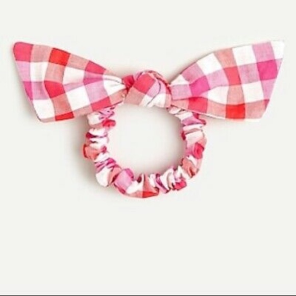 J. Crew Pink and White Checkered Hair Scrunchie - Picture 1 of 2